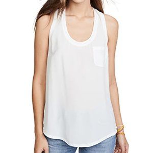 Joie Alicia Silk Tank Top in White Size Small